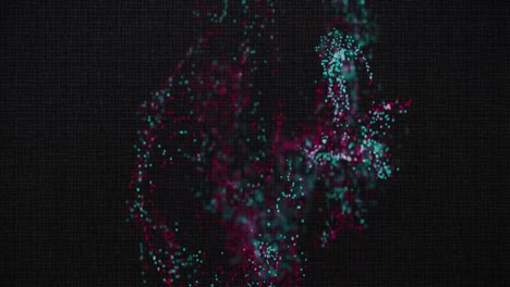 Animation-of-glowing-particles-moving-on-black-background