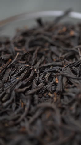 close-up of loose black tea