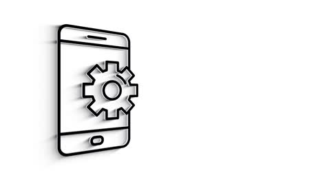 3d line icon update animation on white background. 4k