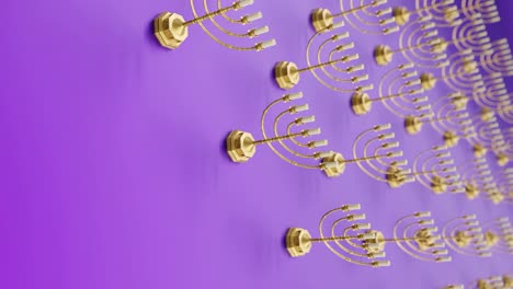 Golden-Menorahs-on-a-Vibrant-purple-Background-vertical