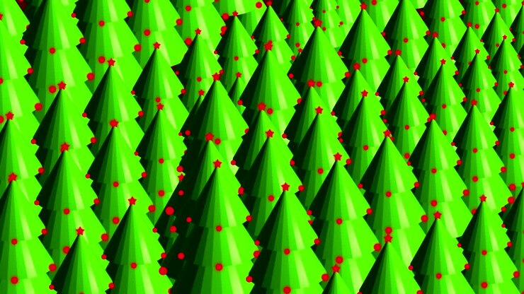 4K Christmas Trees Animation, Christmas Background|Loopable