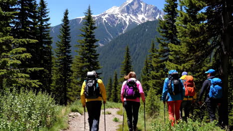 excursionistas en un sendero de montaña