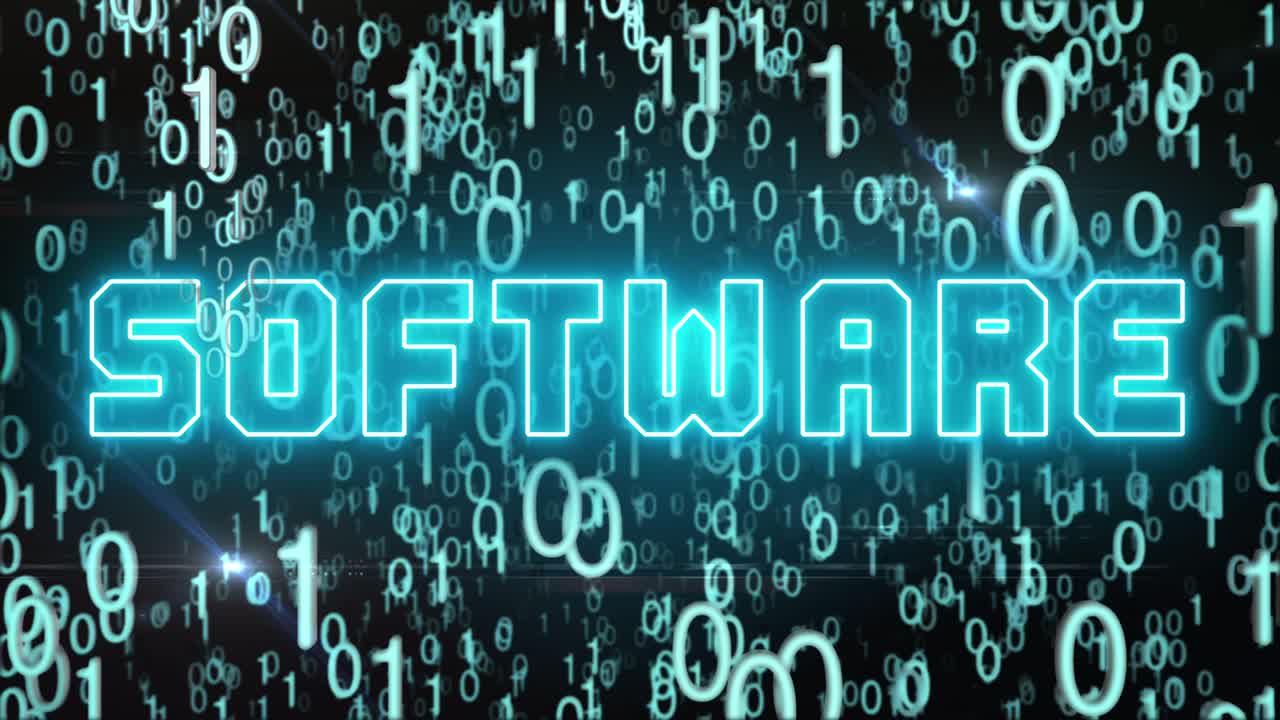 concepto de software azulado con código digital