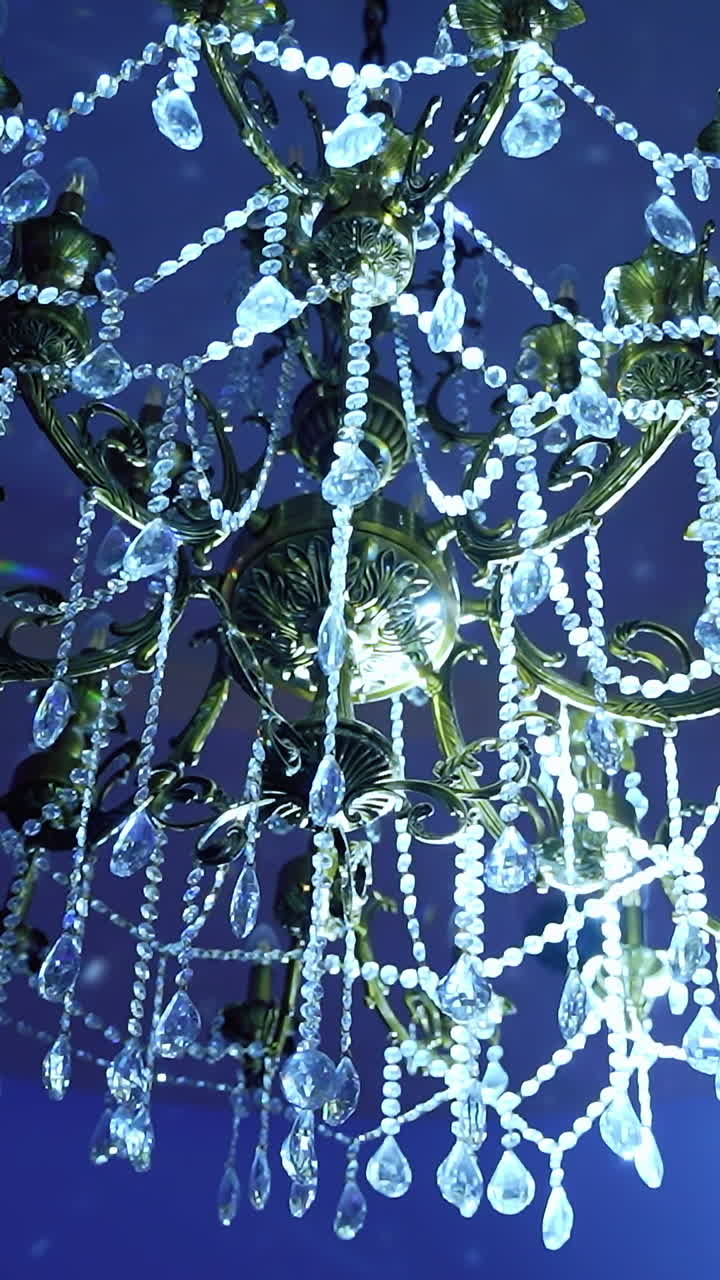 Beautiful crystal chandelier. Decorative elegant vintage and modern interior