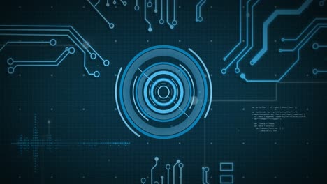 animation of scope scanning and data processing over circuit board