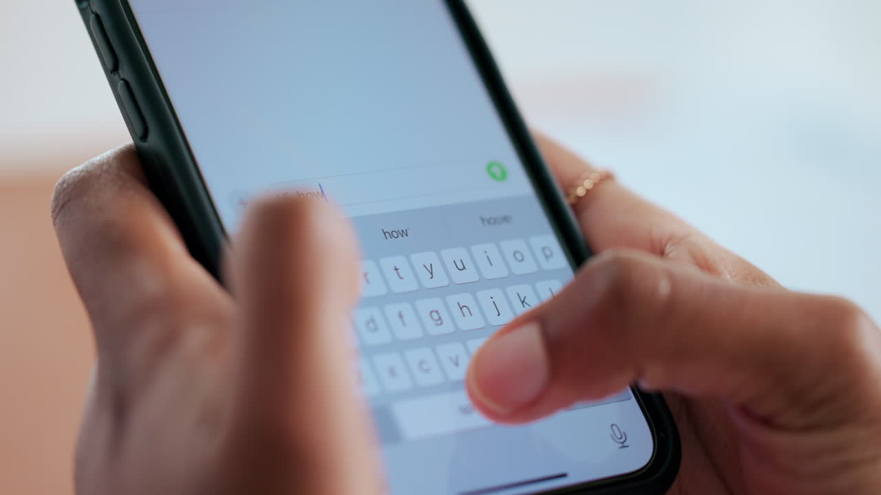 Typing a Message on a Smartphone