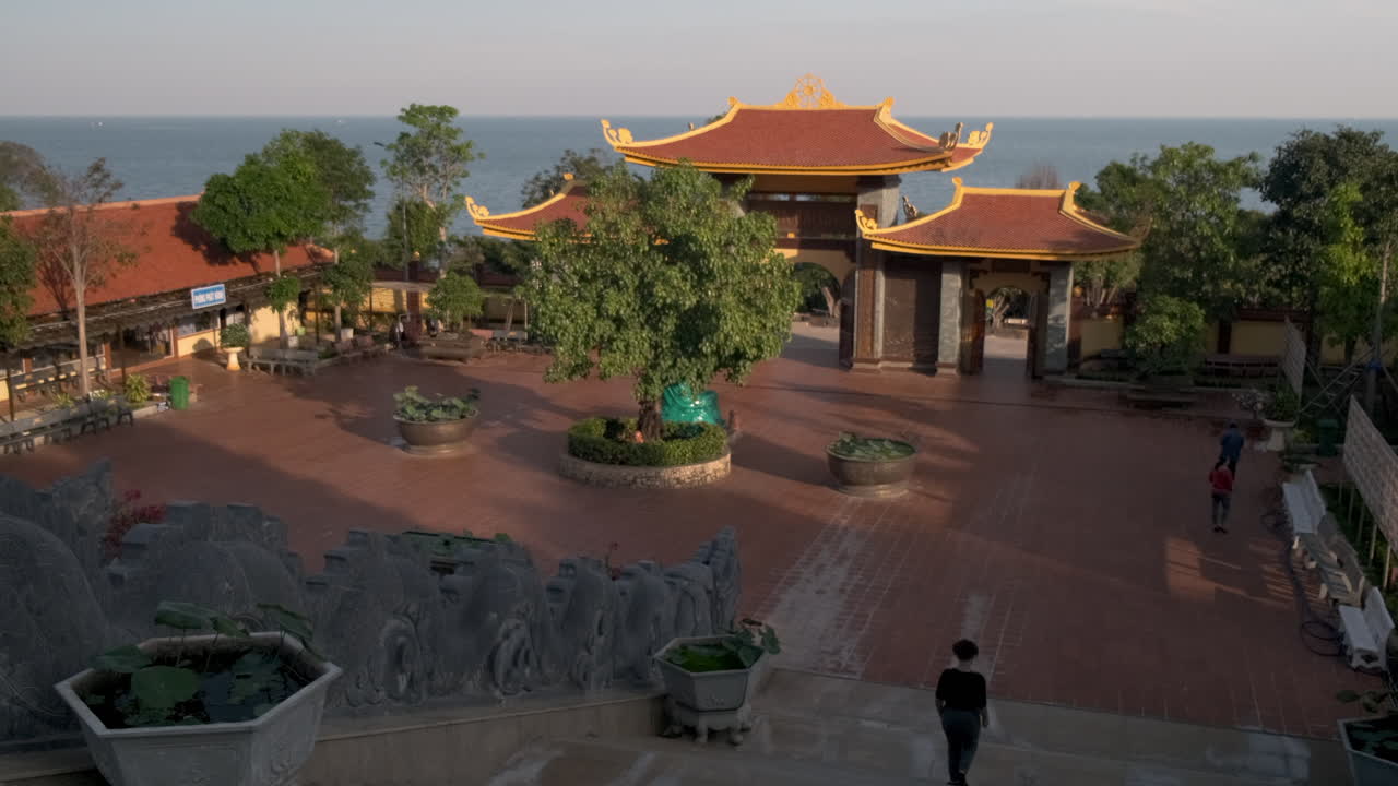 Buddhist Temple with Ocean View