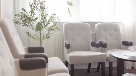 empty chairs in a modern waiting room, slider