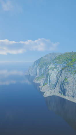 aerial view of a coastline with cliffs and blue water