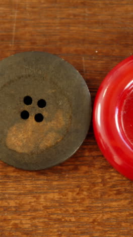 close-up of various button