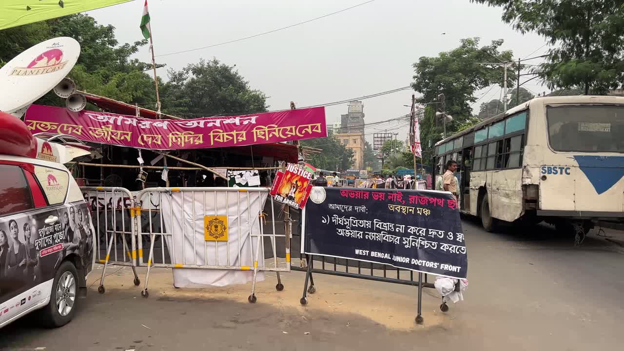 Protest Rally site at Esplanade by junior doctor demanding justice of R G Kar issue during day time.