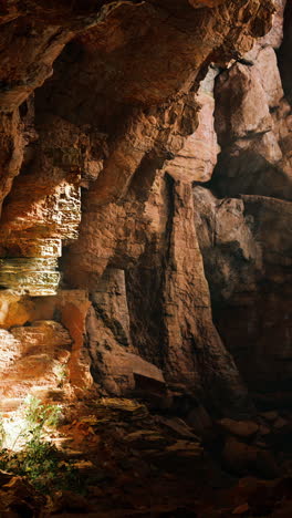 explorando una cueva oscura y majestuosa