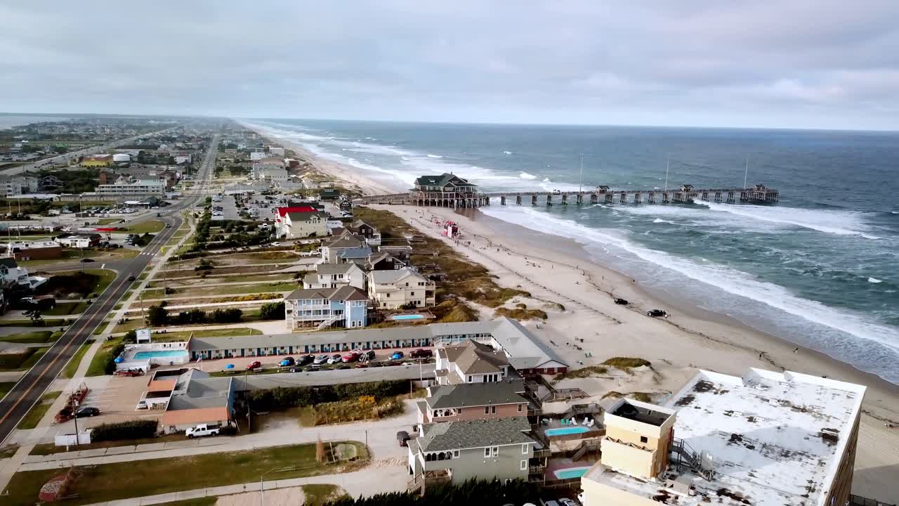 노스 캐롤라이나의 외 크 (nags head nc aerial pullout, nags head north carolina)