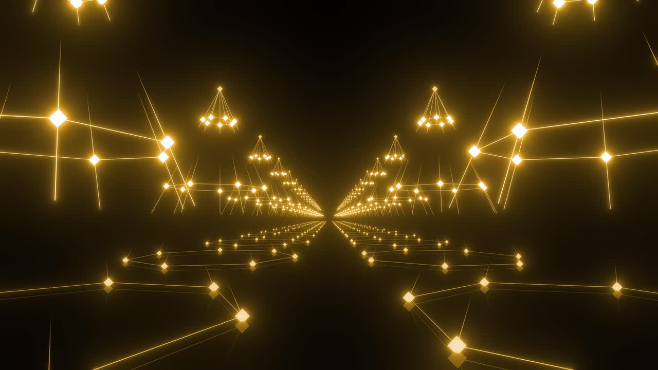 Abstract Glowing Geometric Tunnel