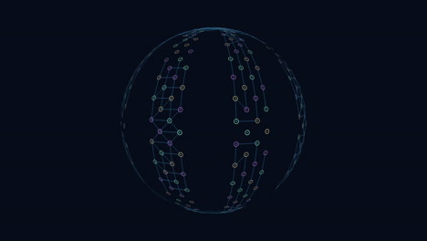 Futuristische-Geometrische-Kugel-Mit-Neonringen-Auf-Schwarzem-Farbverlauf