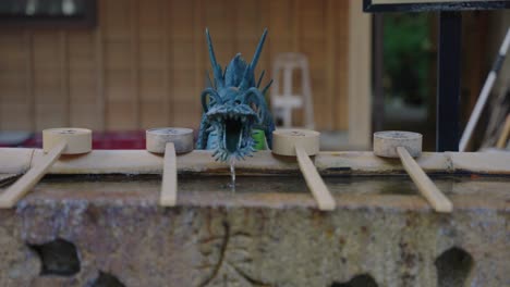 japanese hand purification basin at shinmei jinja, toba mie prefecture