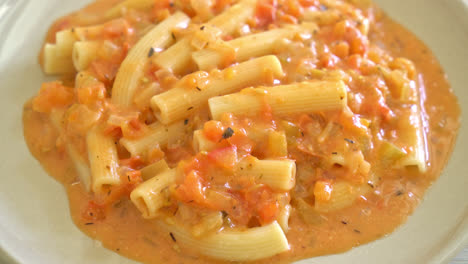 rigatoni penne pasta creamy tomato or pink sauce