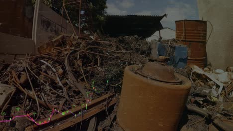 animation of data processing over rubbish dump