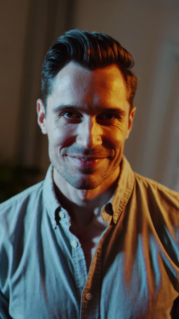 Smiling Man with Mixed Lighting Portrait