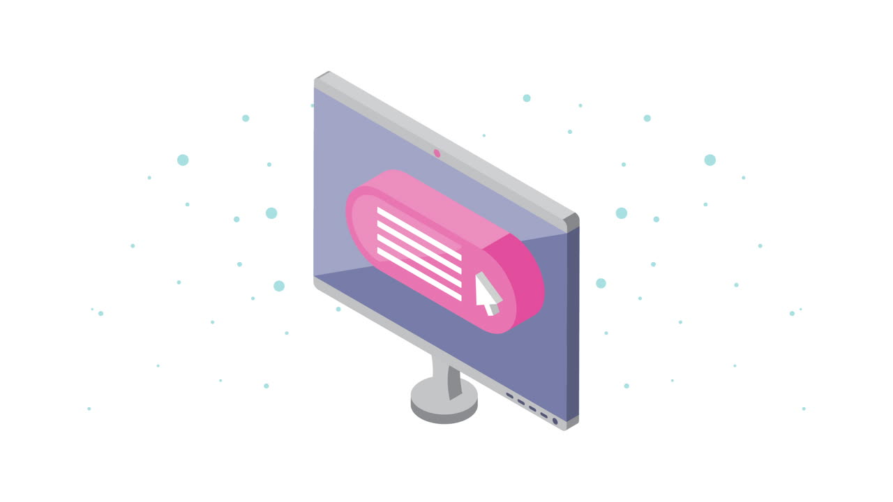 desktop computer with cursor and button