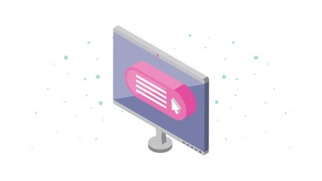 computer desktop con cursore e pulsante