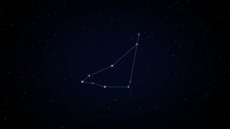 capricornio. animación de la constelación del zodiaco. resolución de 4k. bucle sin costuras.
