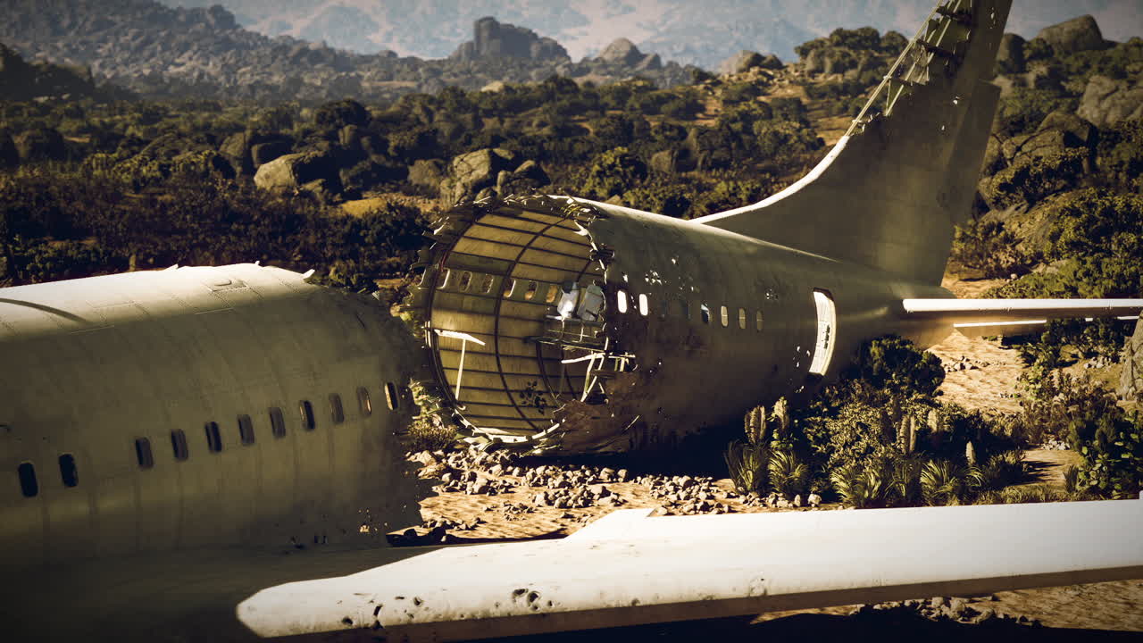 Plane Crash in a Desert Landscape