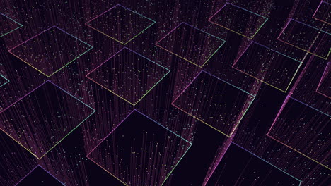 patrón de cubos de arco iris futurista con puntos de neón y líneas 3