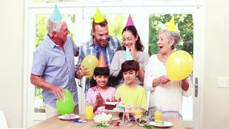 happy family celebrating birthday