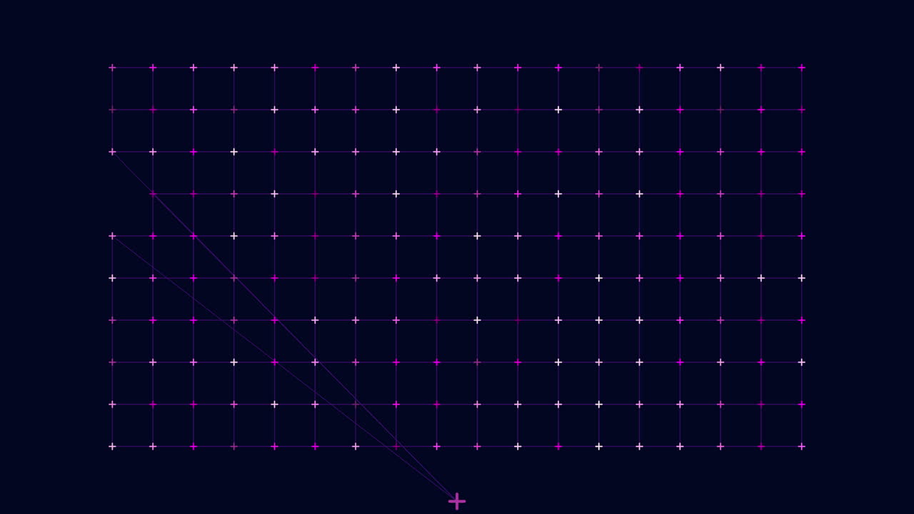 어두운 배경에 그리드 패턴의 점