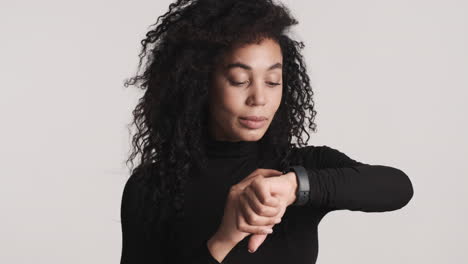 African-american-woman-over-white-background.