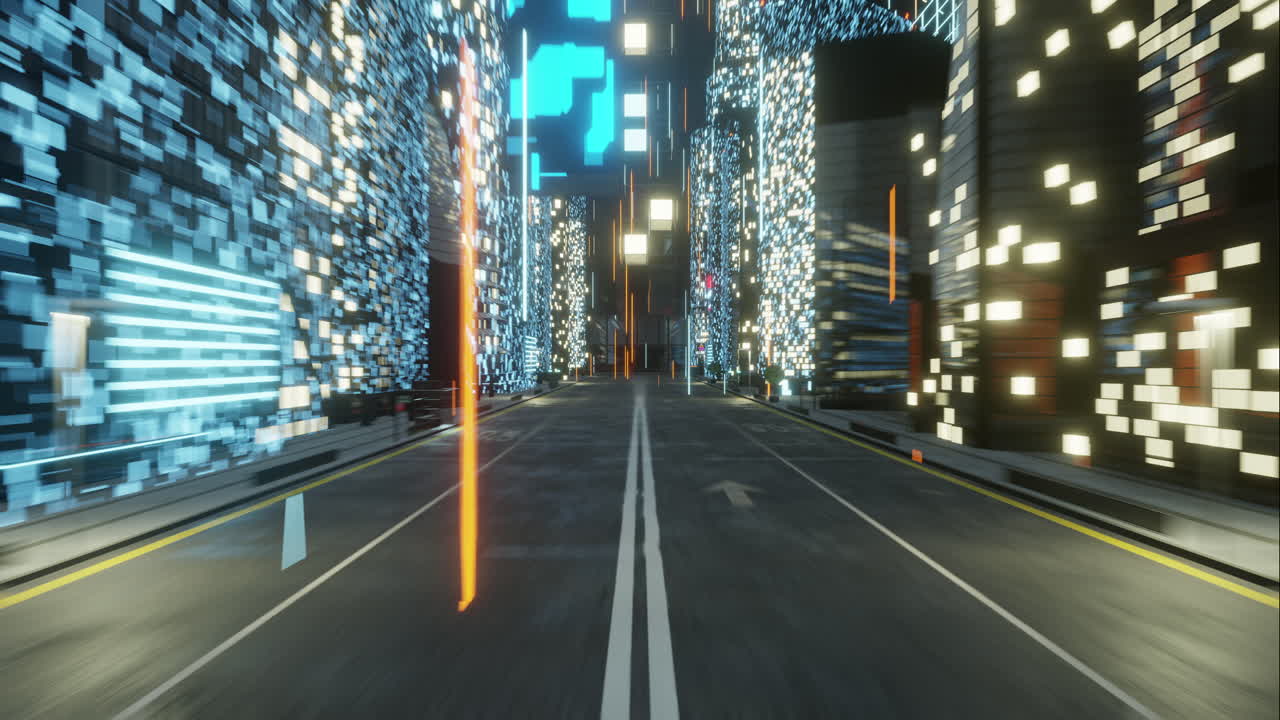 사이버 크 도시 풍경