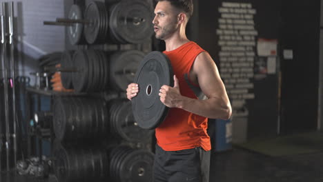Man weightlifting in the gym