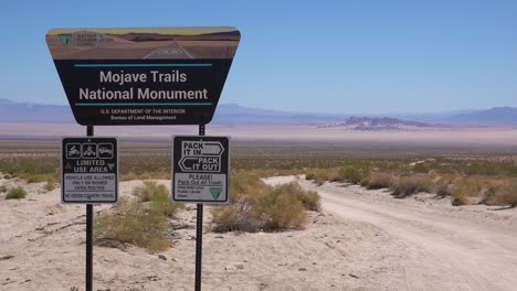 a sign welcomes visitors to mojave trails national monument 1