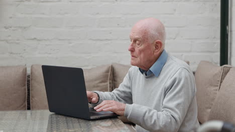 Elderly Man Using Laptop