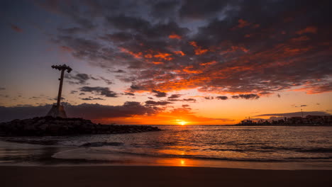 hermosa puesta de sol en tenerife, islas canarias