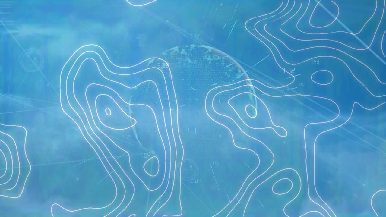 animación de la red de conexiones con globo sobre formas