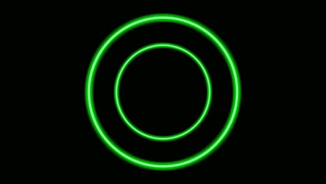 green neon light circle border animation on black background