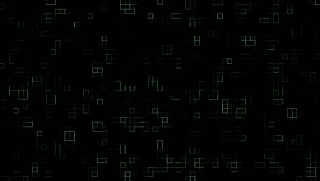 abstract dark background with animated black edges of green color of a square grid