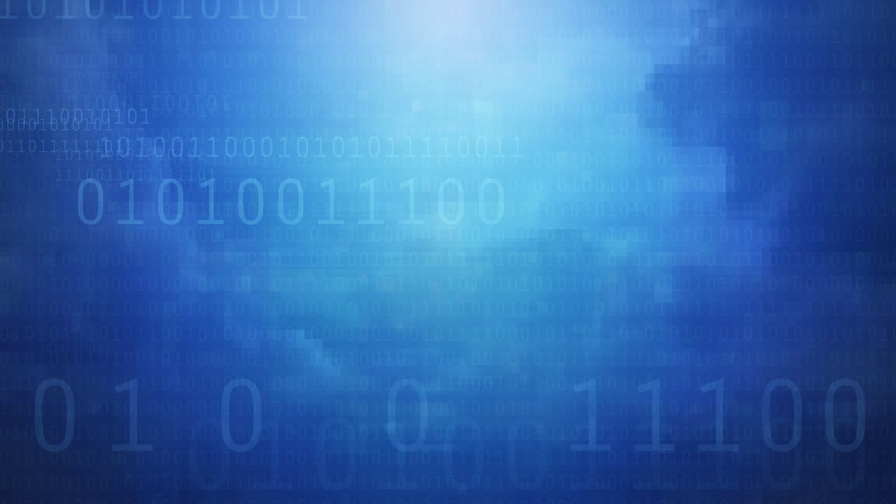 cloud computing - Concept Animation abstract blue background, Digital, binary code 4k video