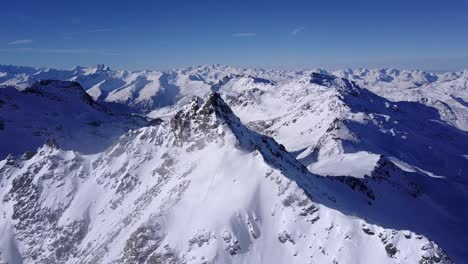 snowy alpine peaks from above