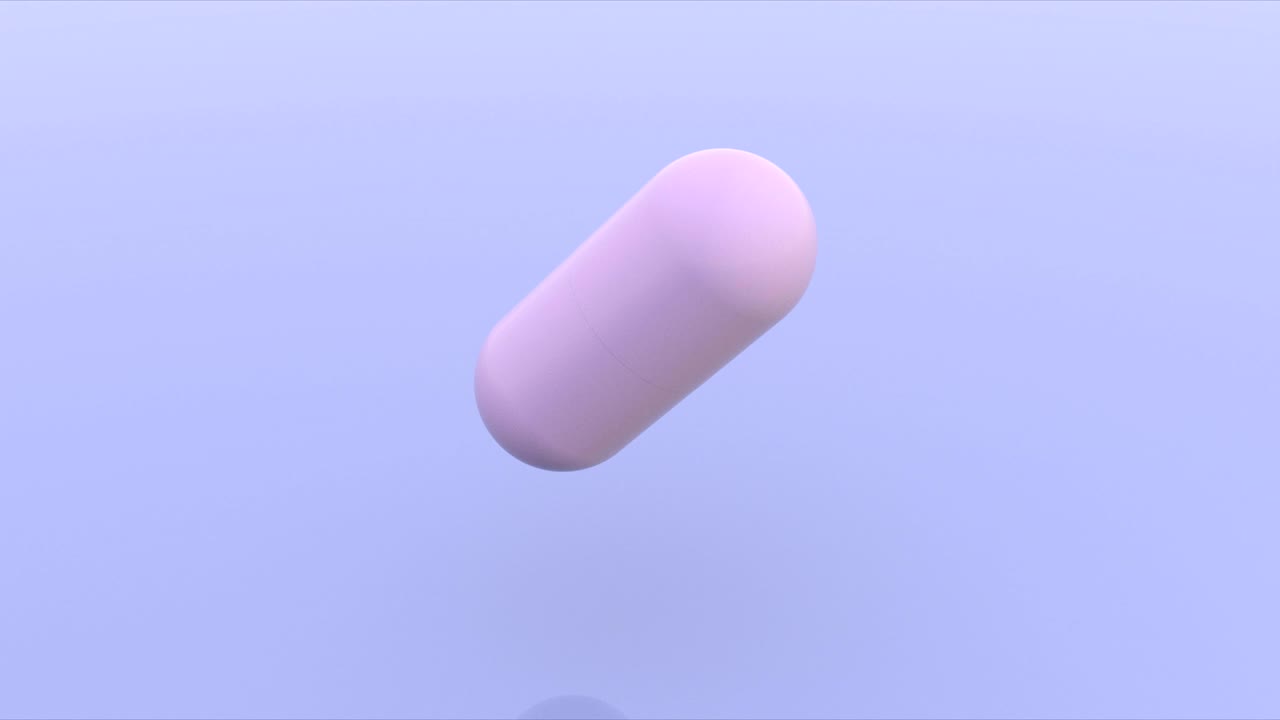 핑크  렌더링 애니메이션: 회색 배경에 고립된 3d 을 회전시키고, 타원형 구조로 는 없이 는 영상, 미래의 기하학적 모양의 물체가 둥근 루프로 날아다니는 영상