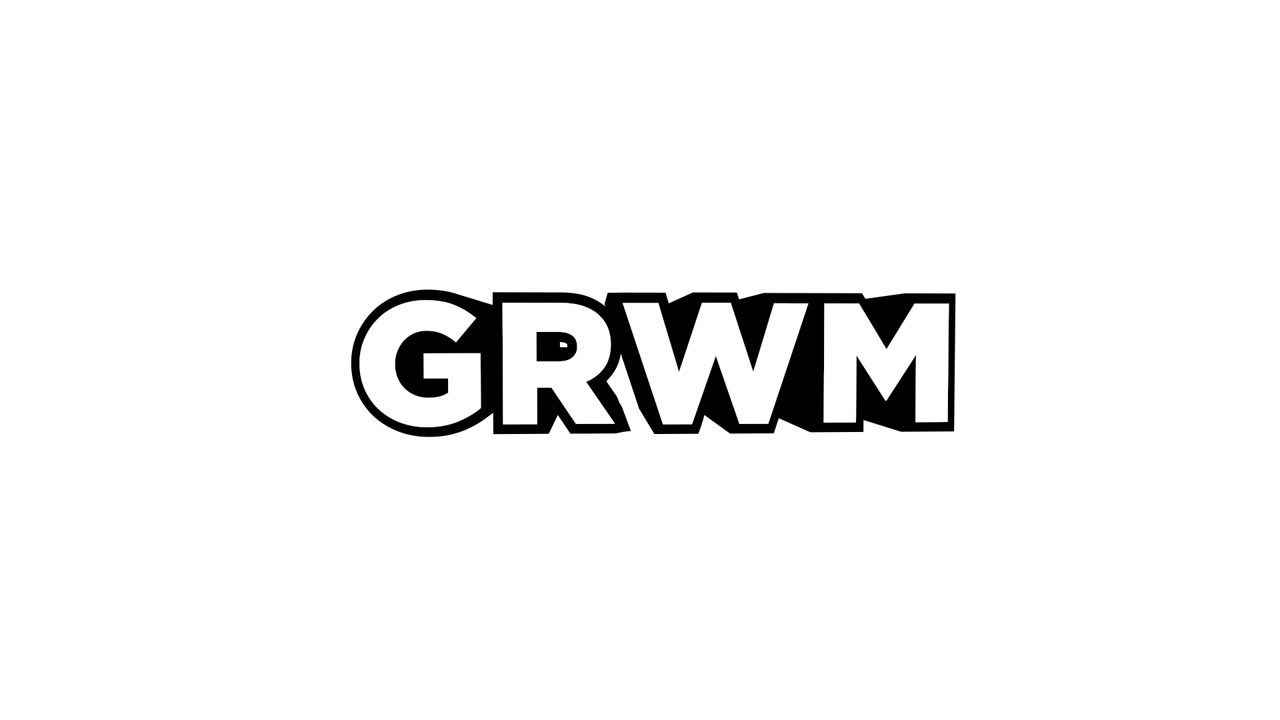 Animated GRWM Logo Reveal on White Background