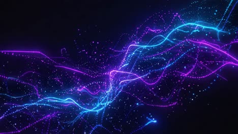abstract digital art with glowing lines and particle effects