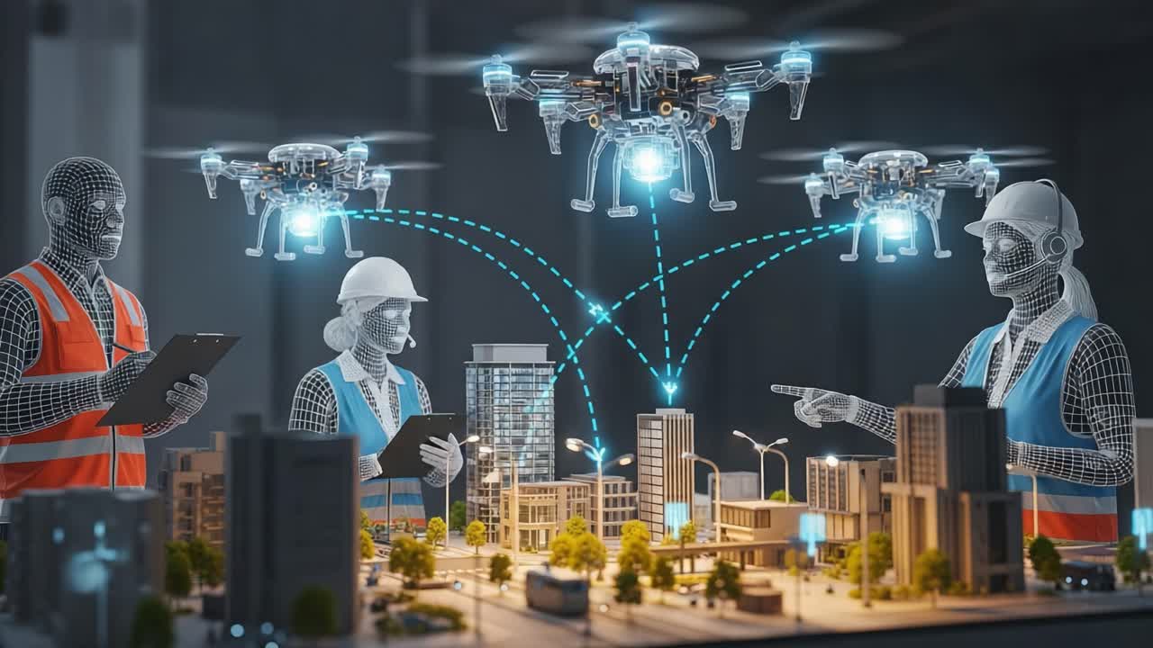 Advanced Drone Technology in Construction: A Team of Engineers Utilizing Drones for Urban Planning and Development with a Focus on Smart City Innovations