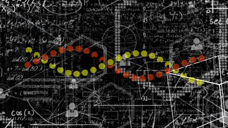 animación de cadenas de adn en todo el mundo y procesamiento de datos