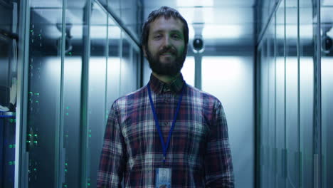 smiling it professional in a data center