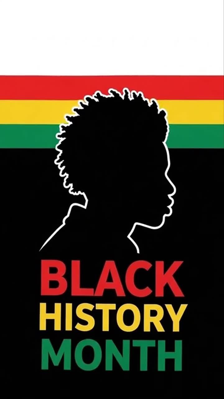 Black history month celebration animated poster