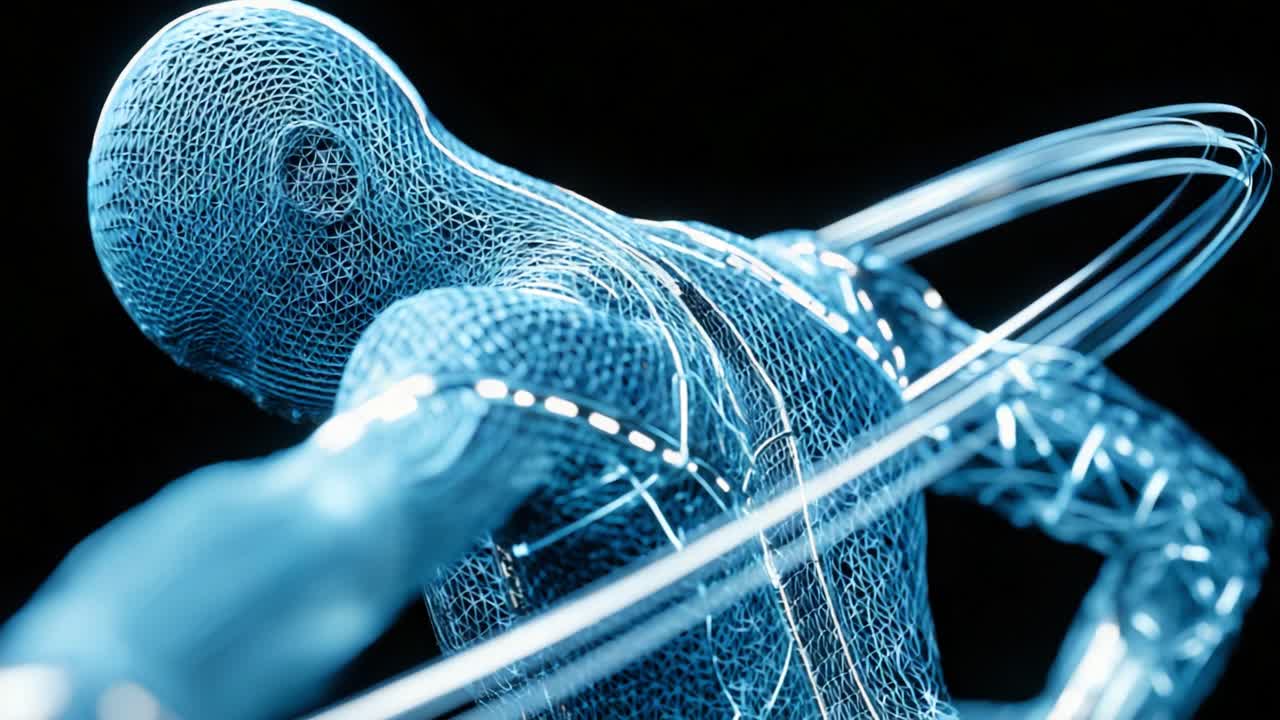 Futuristic Human Body Wireframe Concept