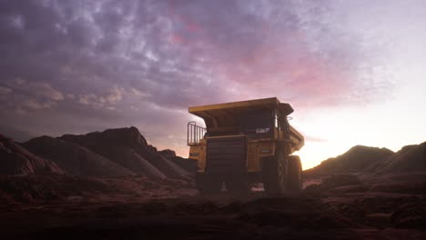 yellow dump truck, truck mining at mining site